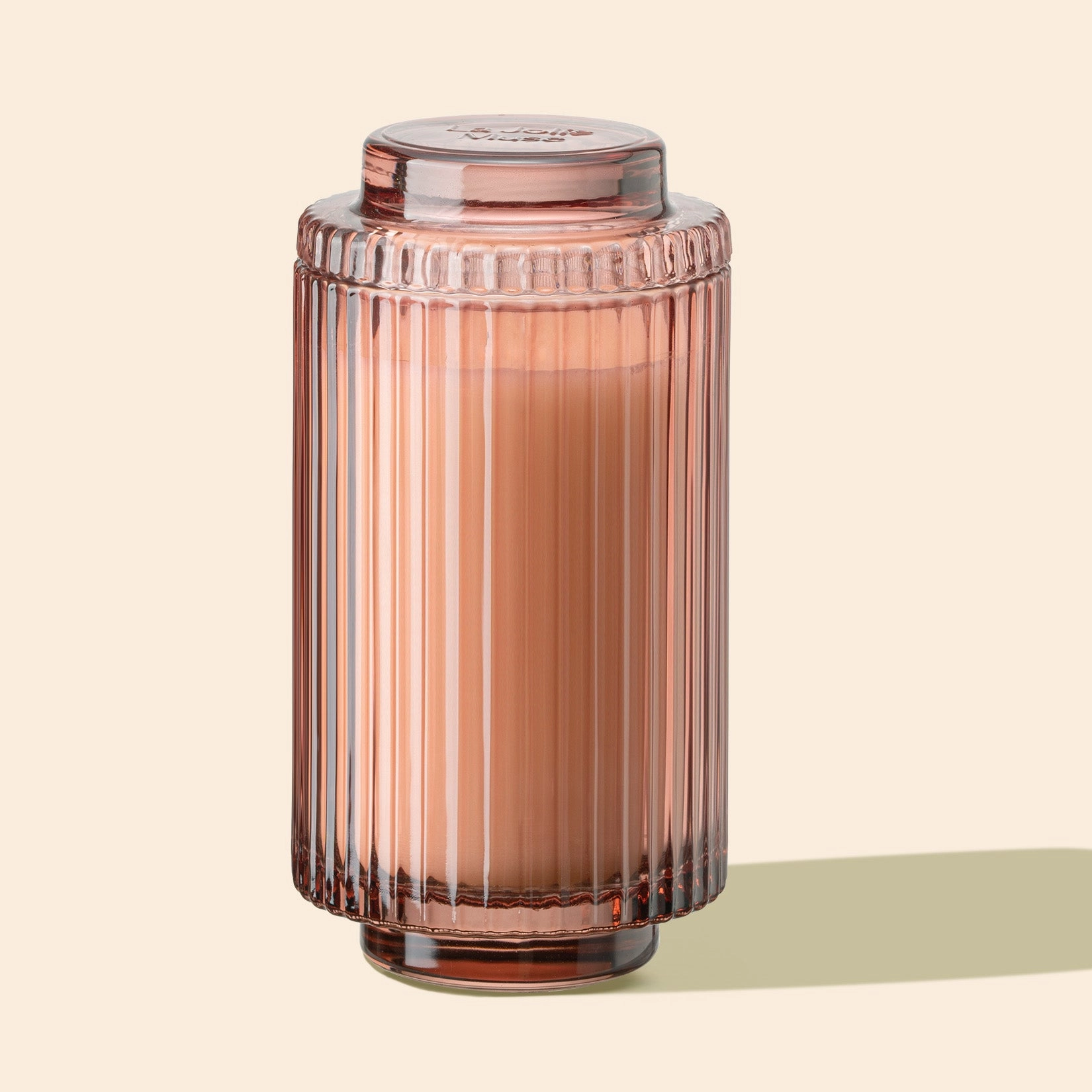 Aurélie Reeded Glass Candle: Watermelon Mint Zest (L & M)