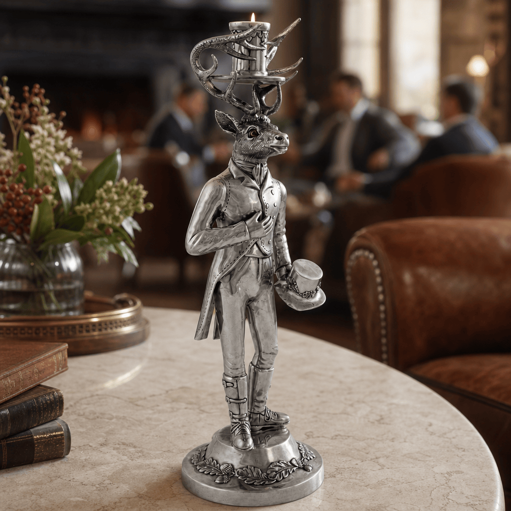 Gentleman Elk Tall Candlestick