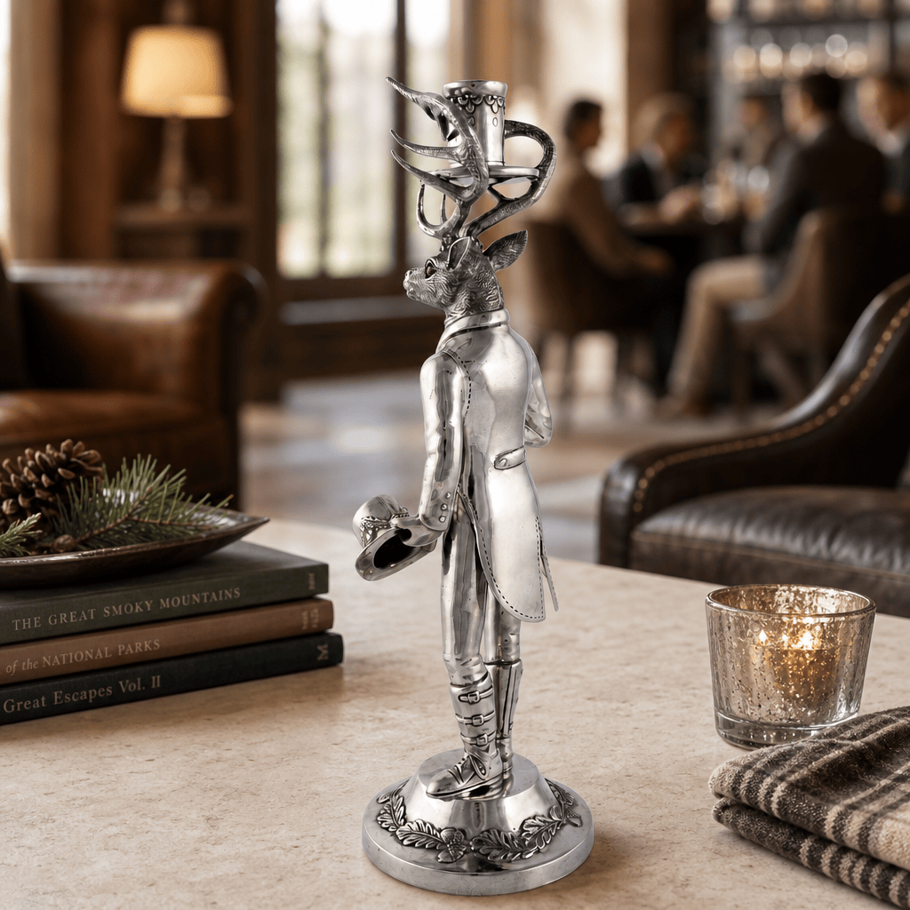 Gentleman Elk Tall Candlestick