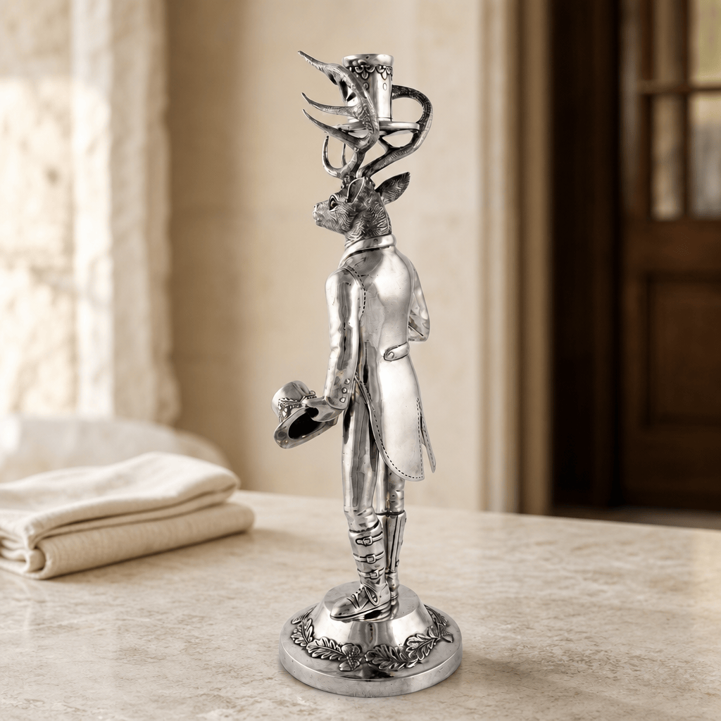 Gentleman Elk Tall Candlestick