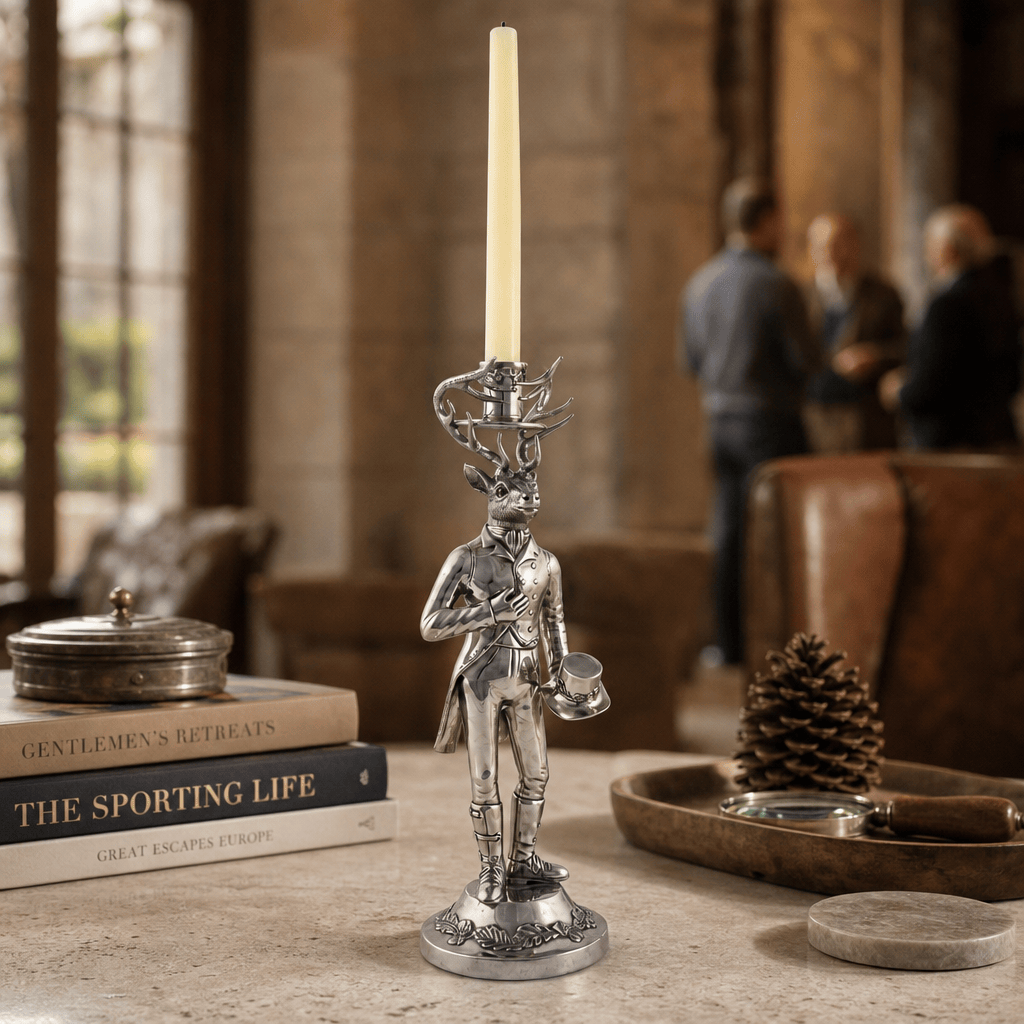 Gentleman Elk Tall Candlestick