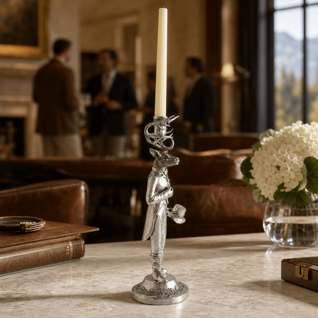 Gentleman Elk Tall Candlestick