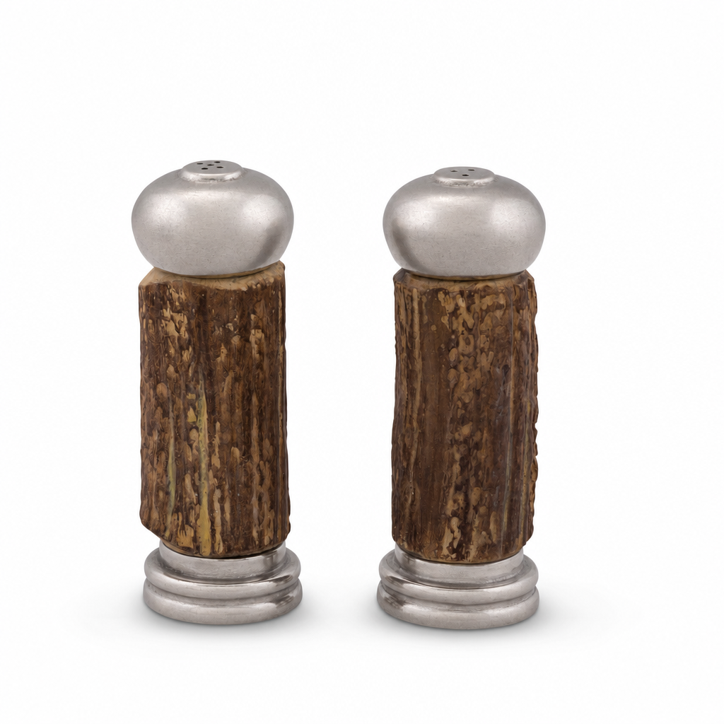 Antler with Pewter Salt & Pepper Set