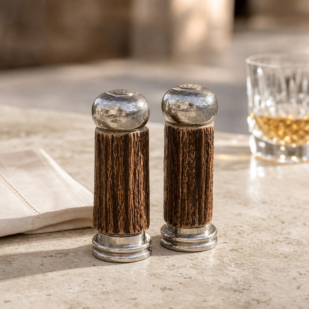 Antler with Pewter Salt & Pepper Set