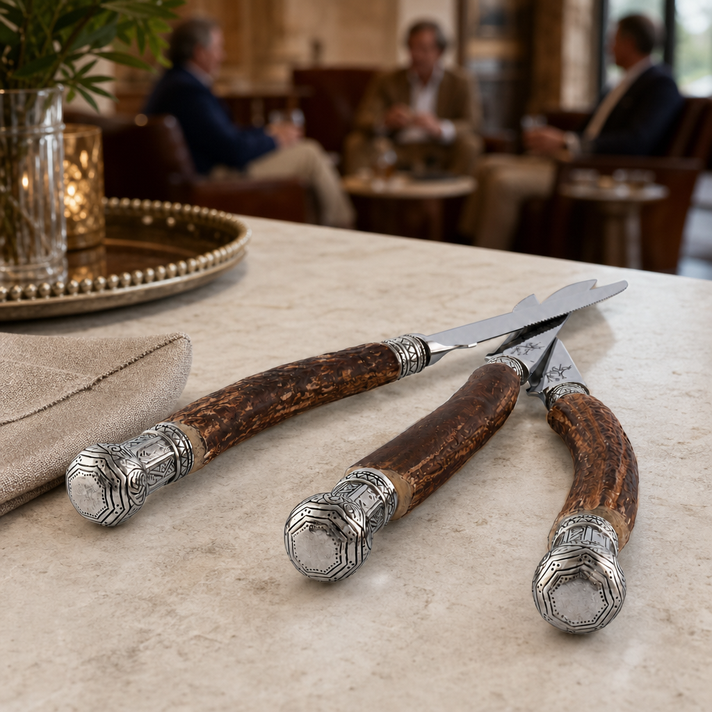 Composite Antler King Crown Steak Knife Set