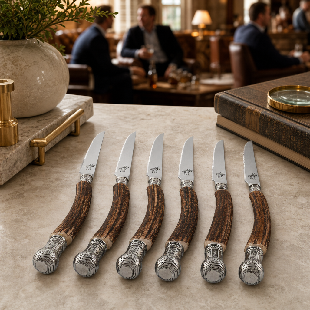 Composite Antler King Crown Steak Knife Set