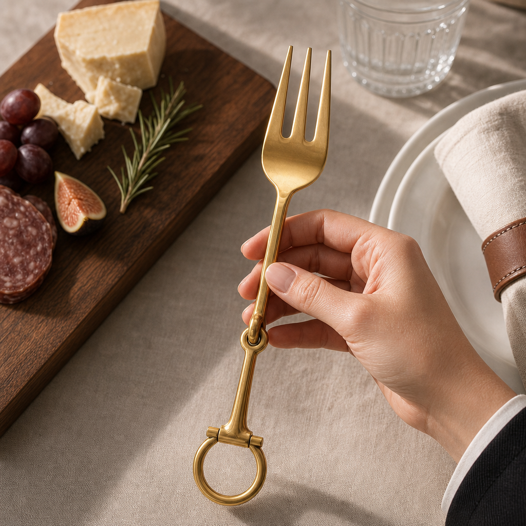 Bit Serving Fork - Stainless Steel Shiny Gold