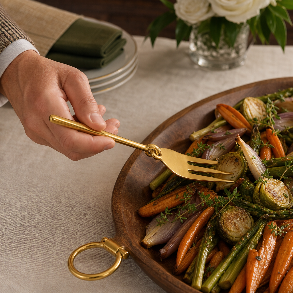 Bit Serving Fork - Stainless Steel Shiny Gold