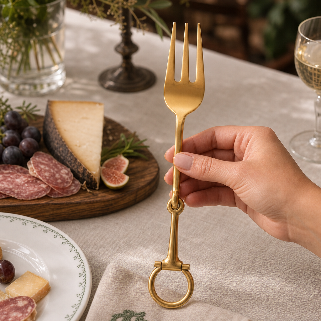 Bit Serving Fork - Stainless Steel Shiny Gold