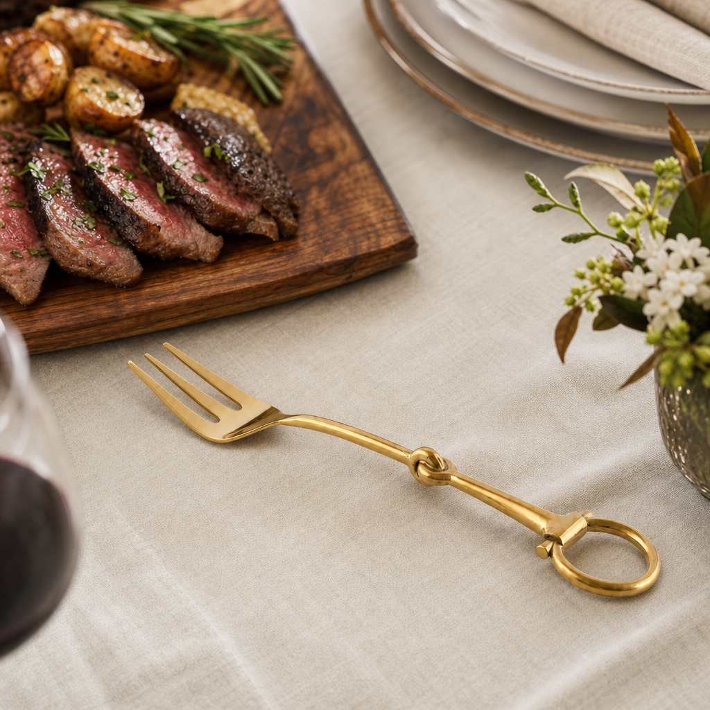 Bit Serving Fork - Stainless Steel Shiny Gold