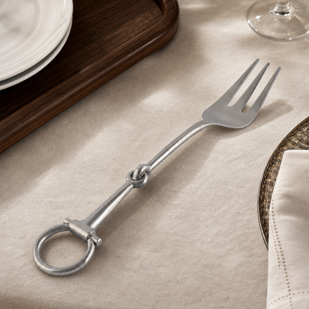 Bit Serving Fork - Stainless Steel Matt Silver