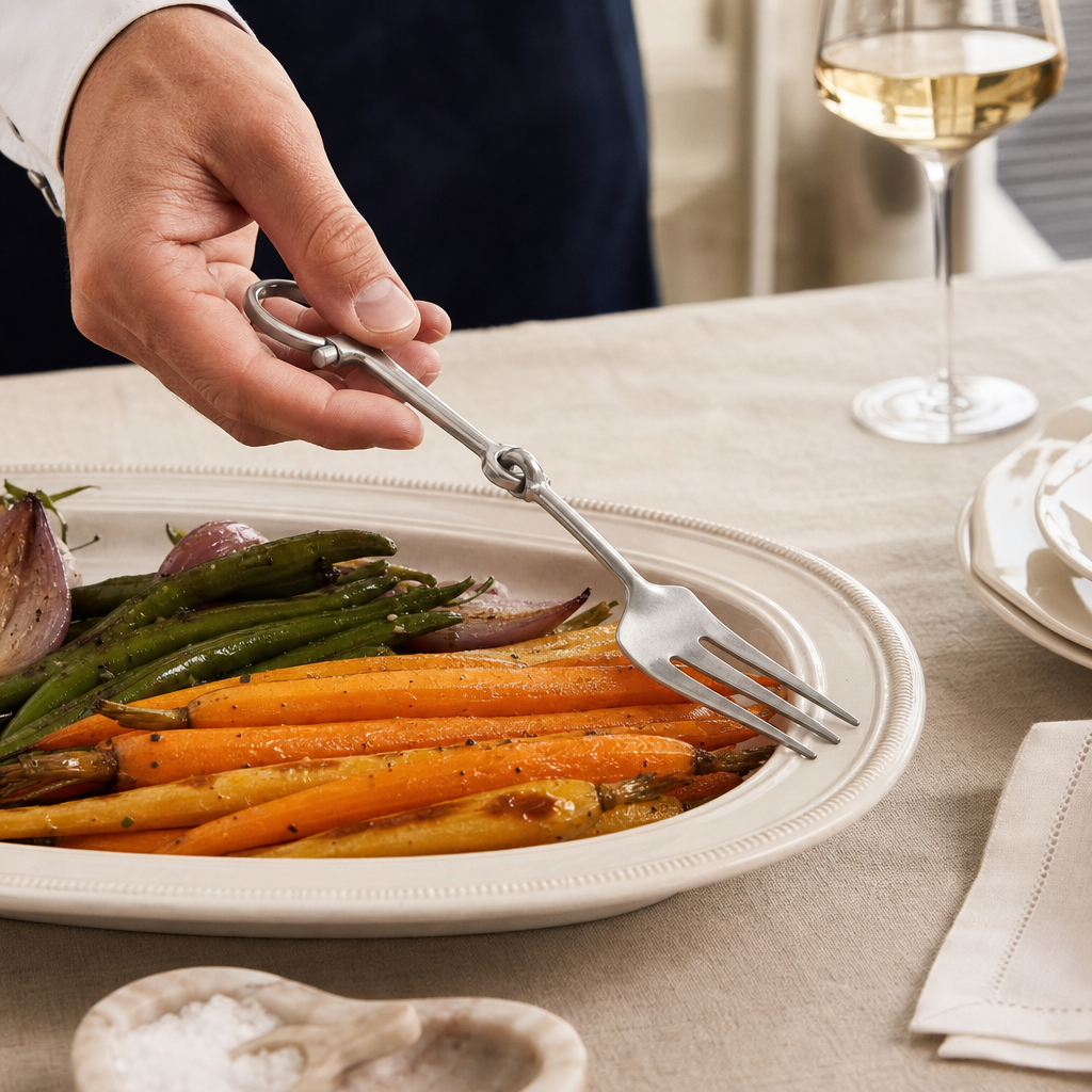Bit Serving Fork - Stainless Steel Matt Silver