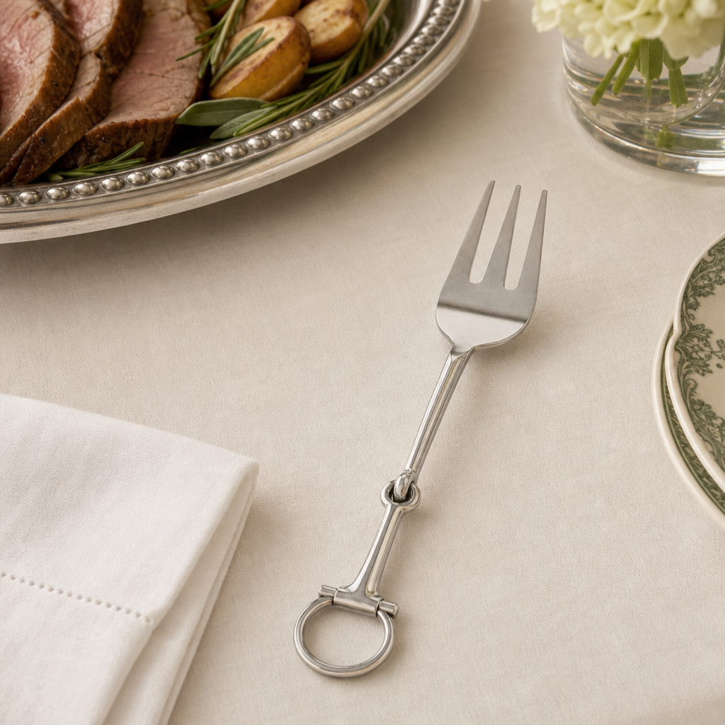 Bit Serving Fork - Stainless Steel Matt Silver
