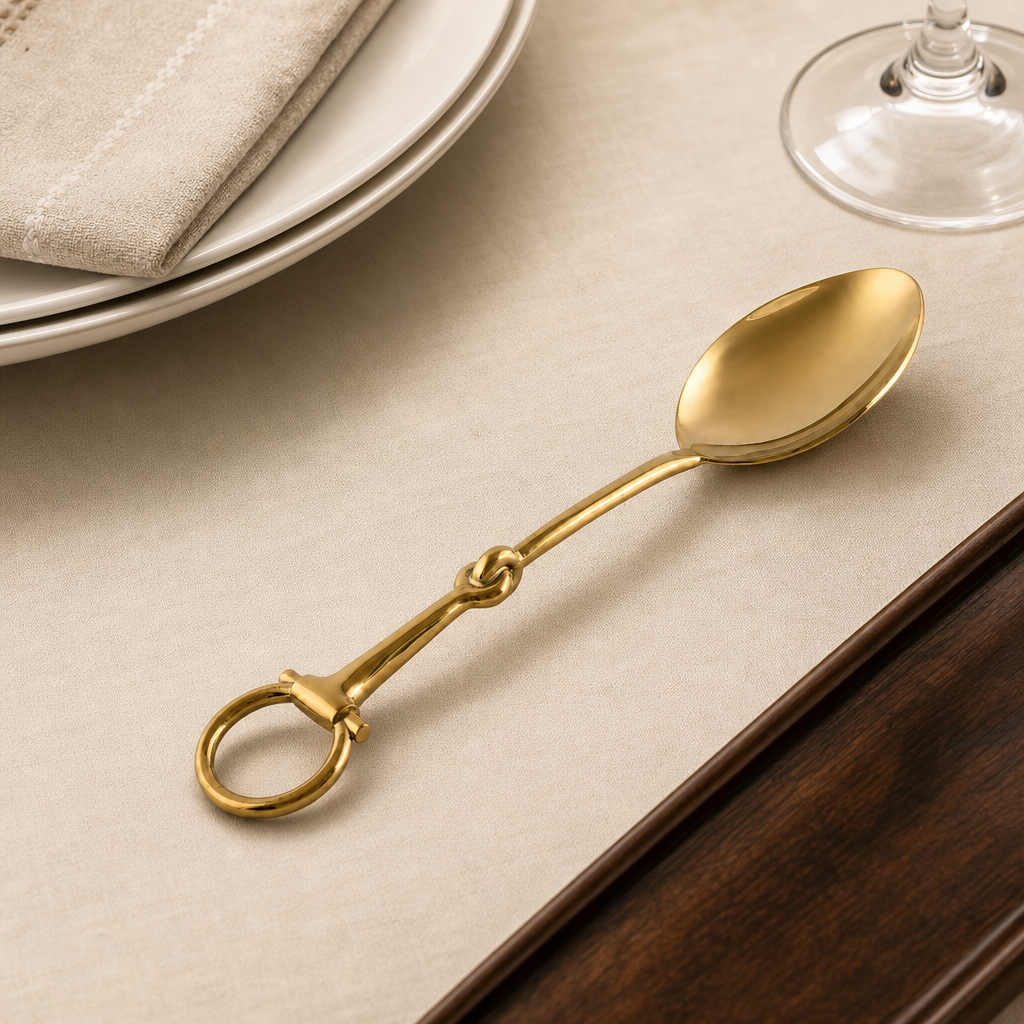 Bit Serving Spoon - Stainless Steel Shiny Gold