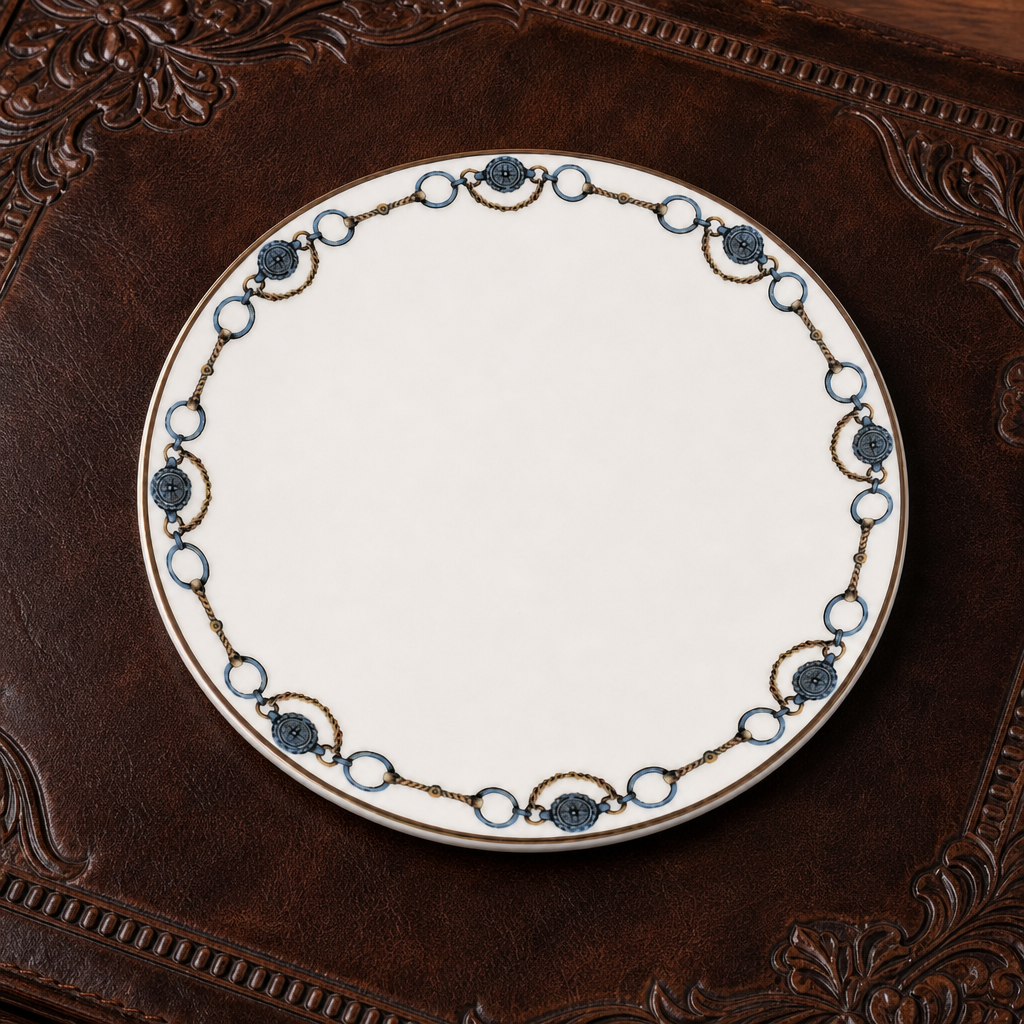 Amarillo Concho Pattern Bone China Round Salad Plate