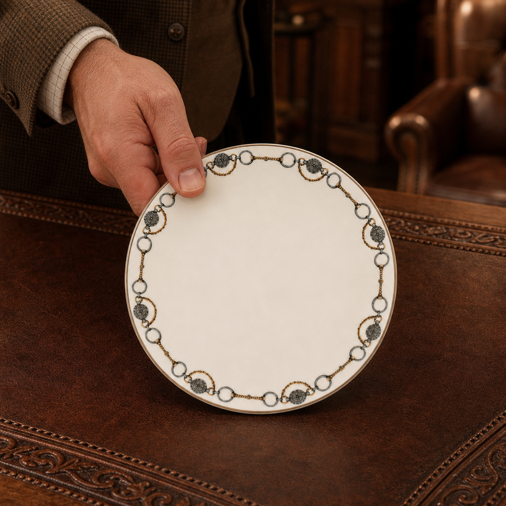 Amarillo Concho Pattern Bone China Round Bread Plate