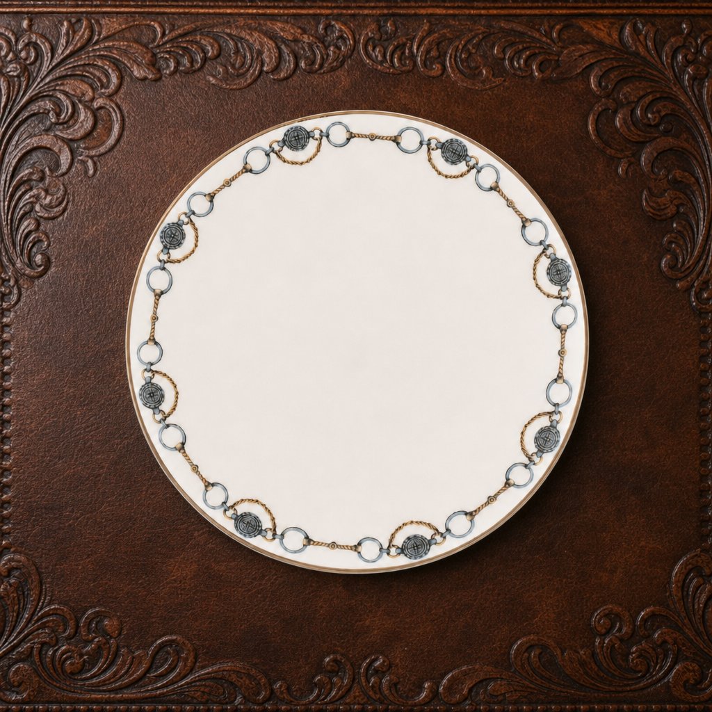 Amarillo Concho Pattern Bone China Round Bread Plate