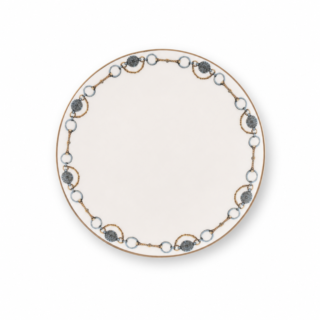 Amarillo Concho Pattern Bone China Round Bread Plate