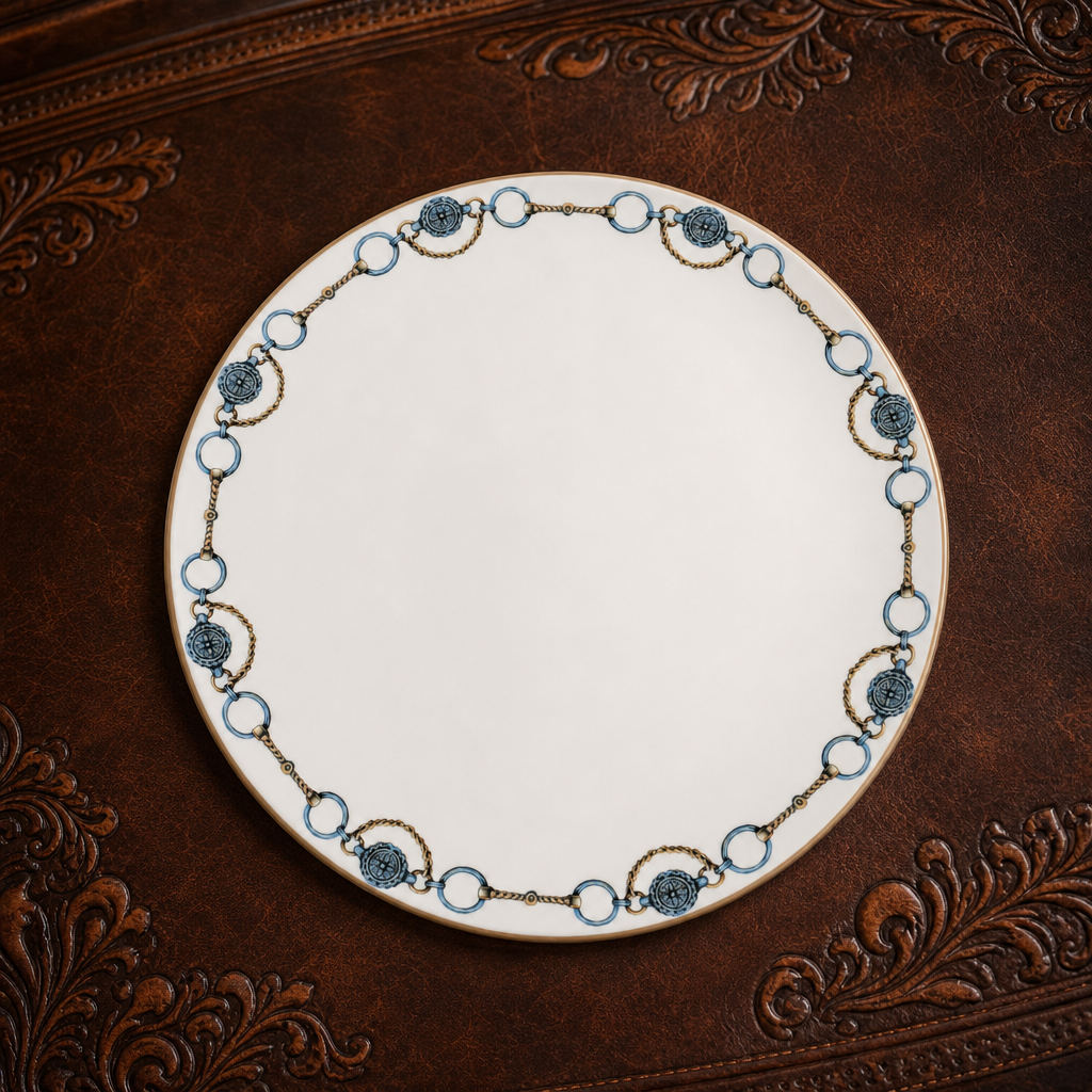 Amarillo Concho Pattern Bone China Round Charger Plate