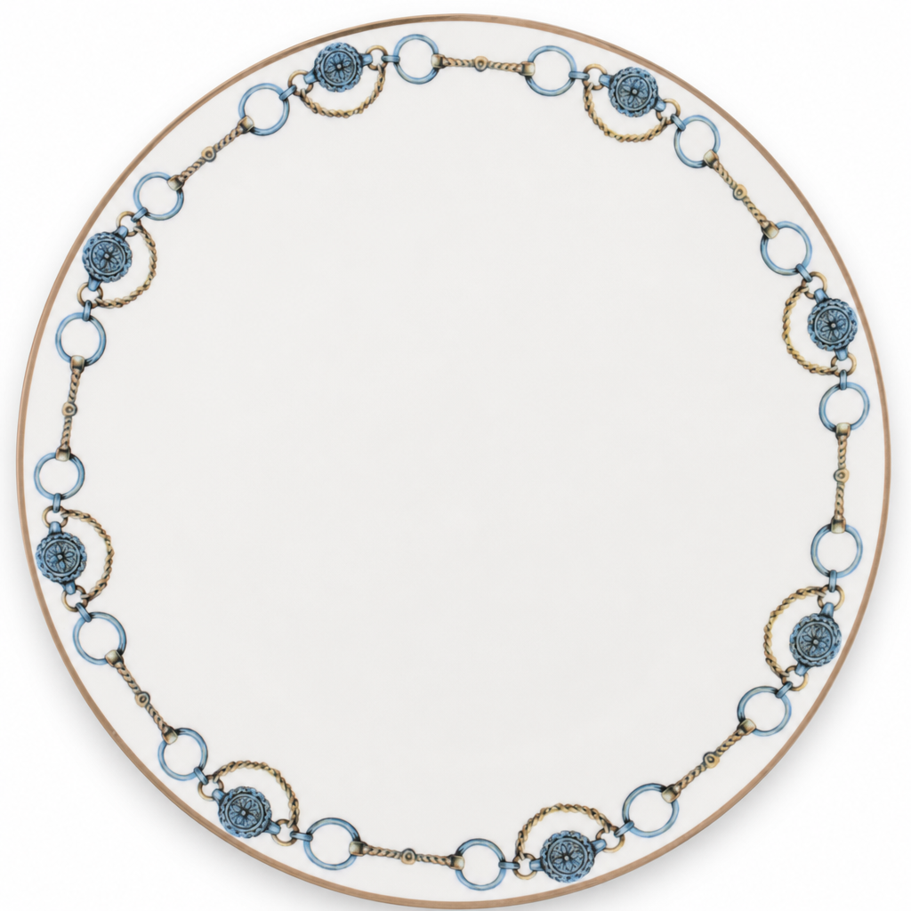 Amarillo Concho Pattern Bone China Round Charger Plate