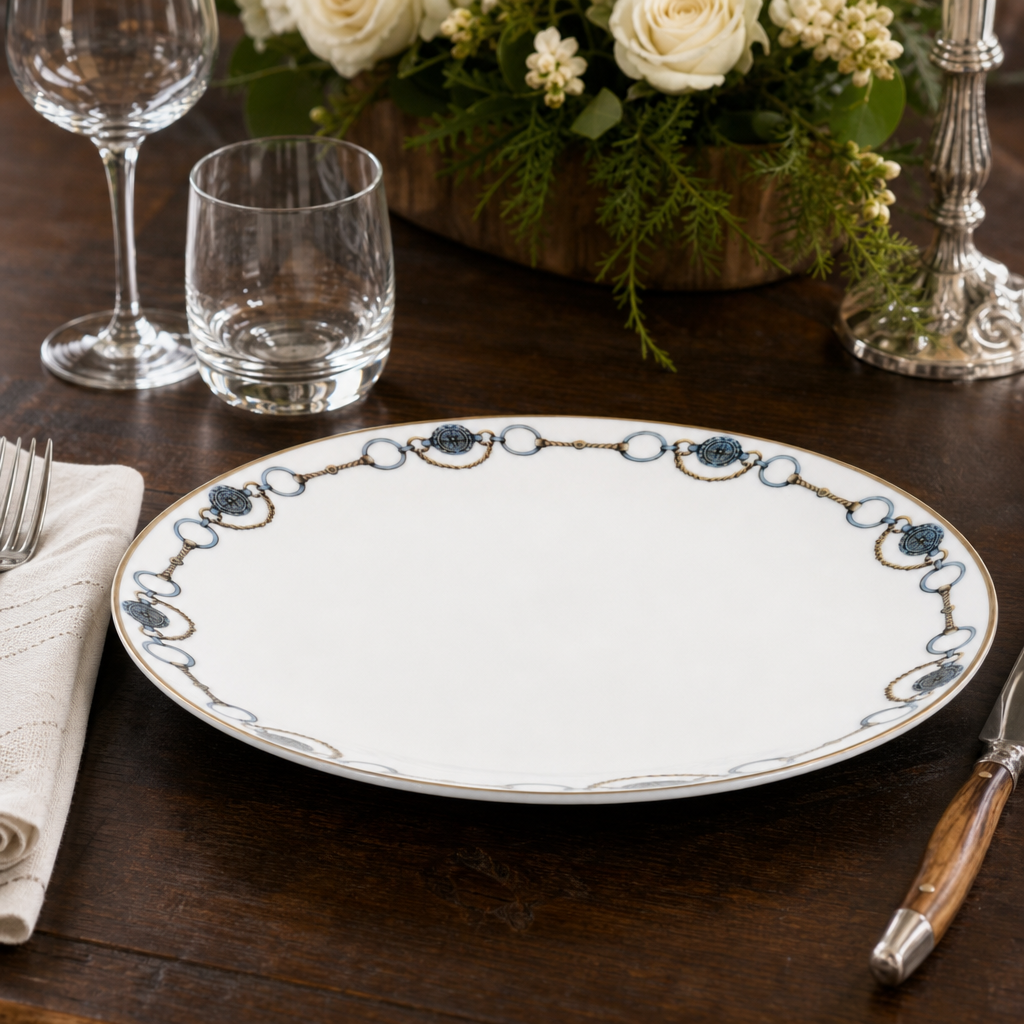 Amarillo Concho Pattern Bone China Round Charger Plate