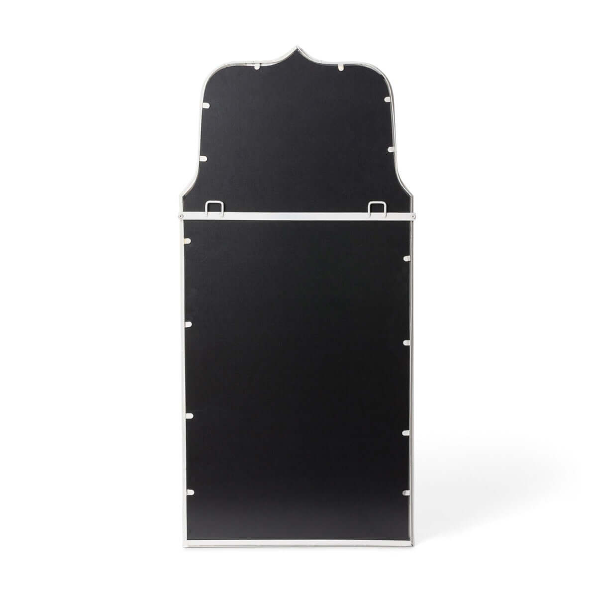 Back view of a mirror on a white background