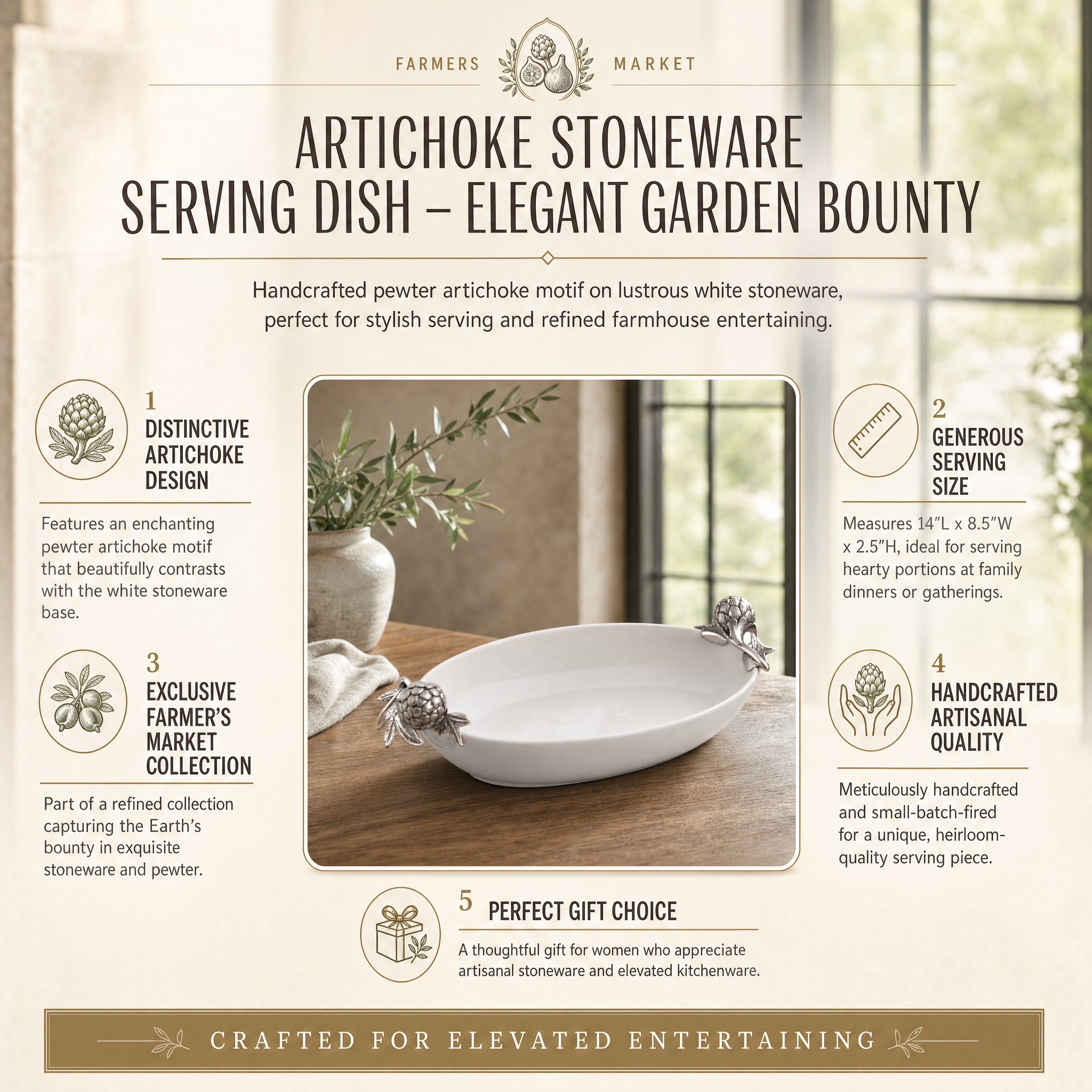 Artichoke Stoneware Serving Dish