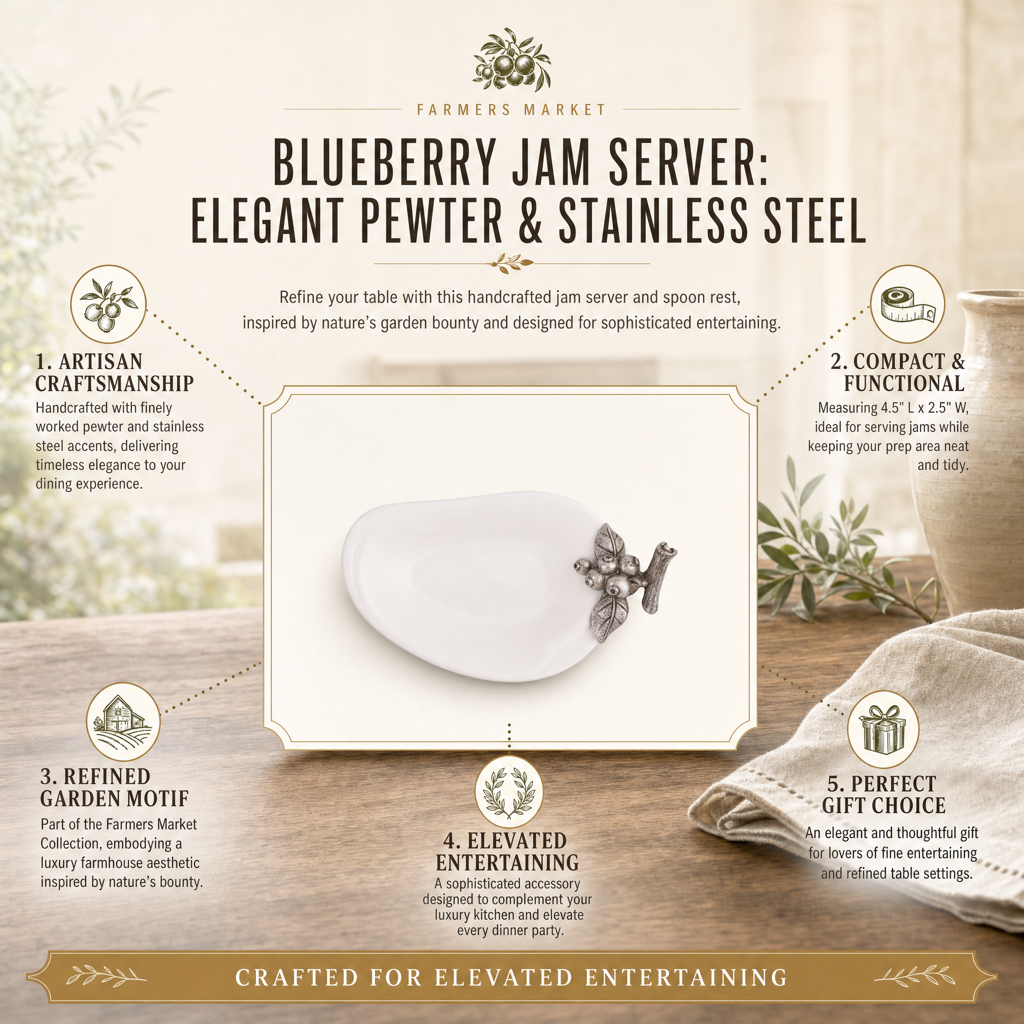 Blueberry Jam Server / Spoon Rest