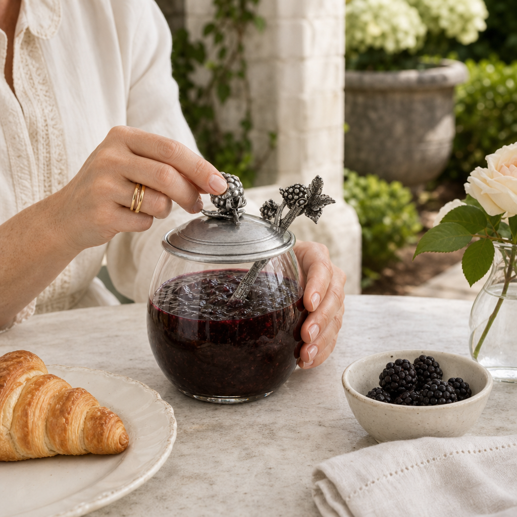 Blackberry Jam Jar with Spoon