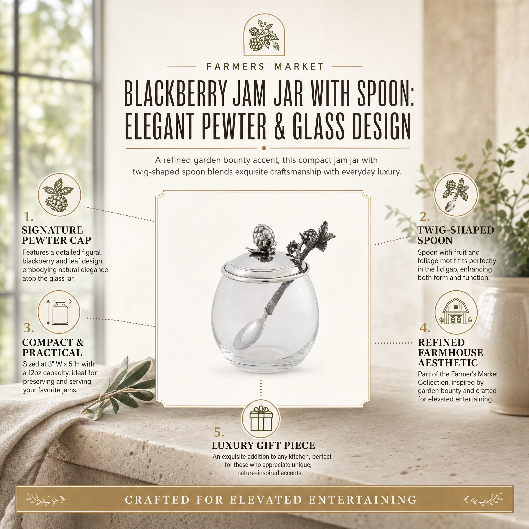 Blackberry Jam Jar with Spoon