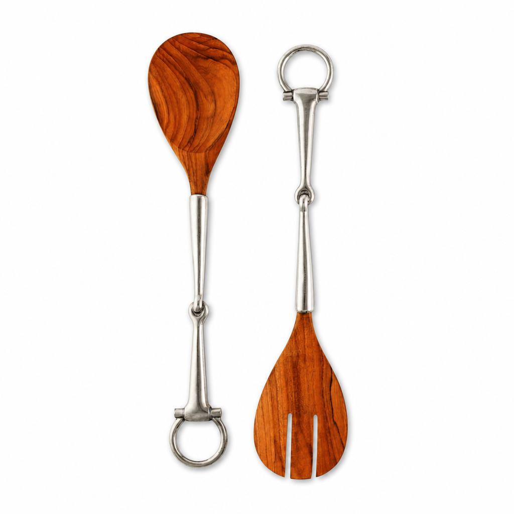 Bit Wood Salad Server Set