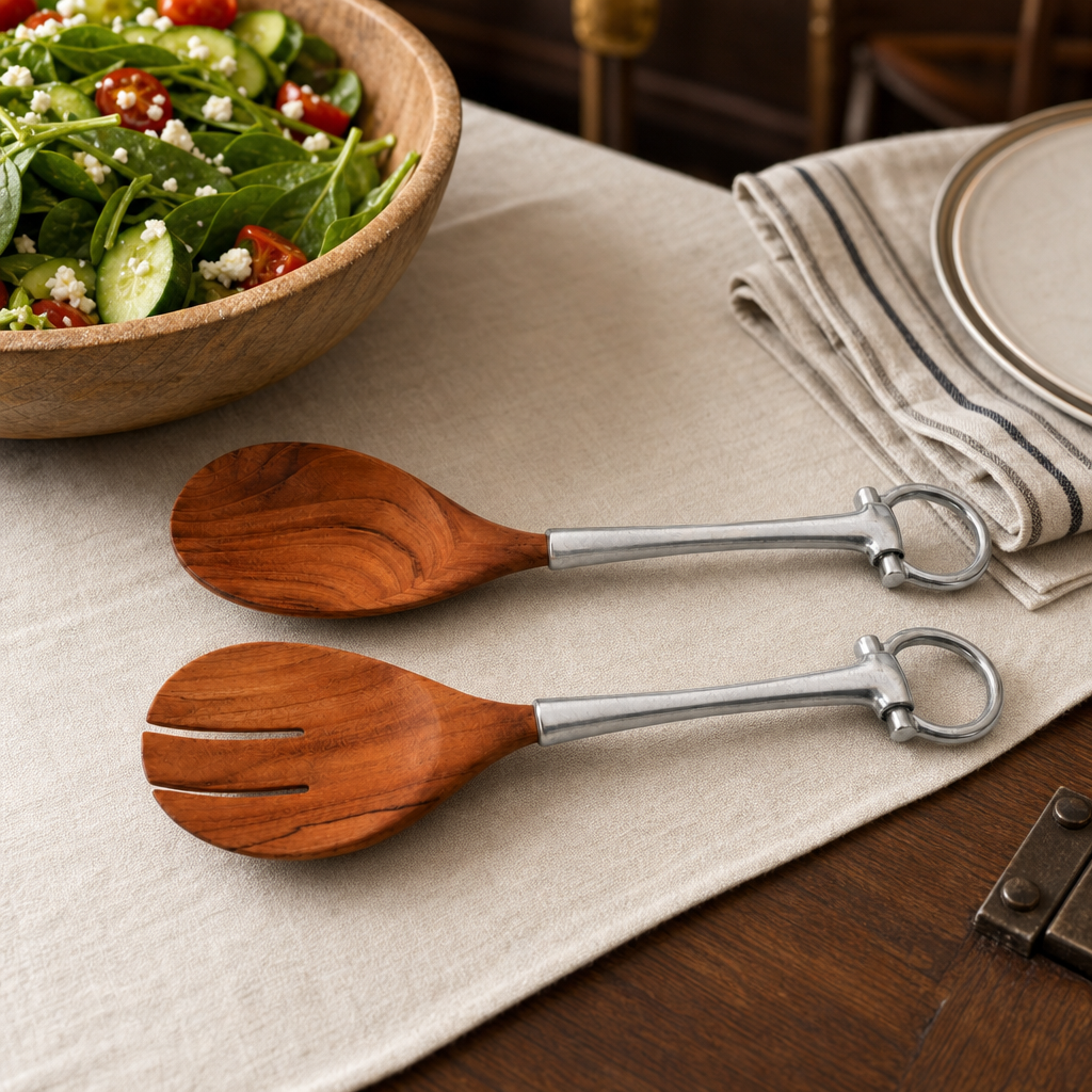 Bit Wood Salad Server Set