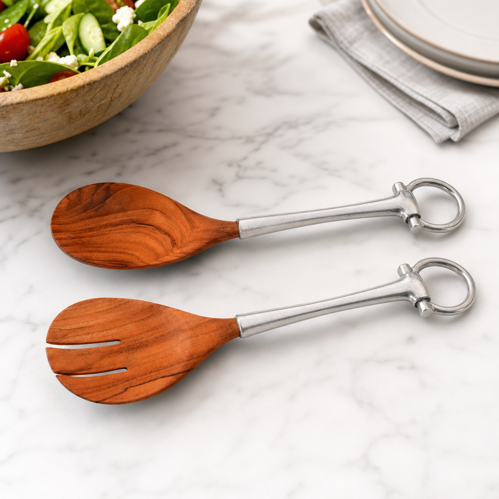 Bit Wood Salad Server Set