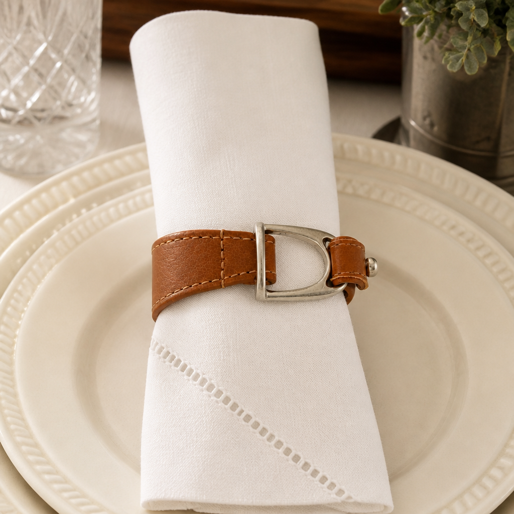 Stirrup Vegan Leather Napkin Ring