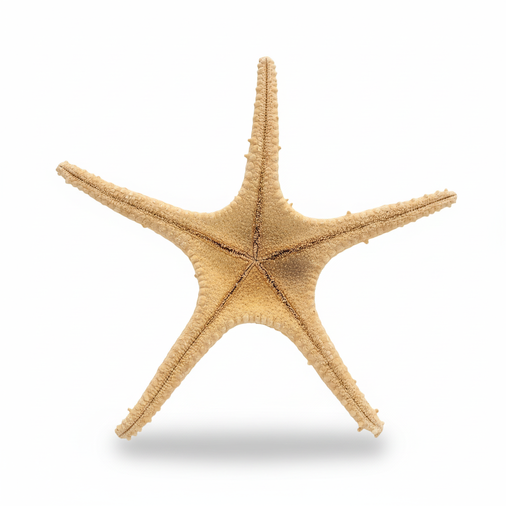 Brown starfish on a white background