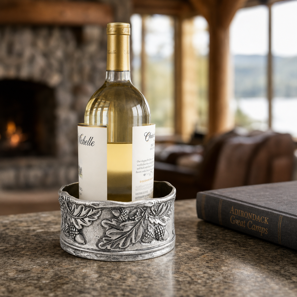 Acorn Oak & Leaf Pewter Wine Coaster