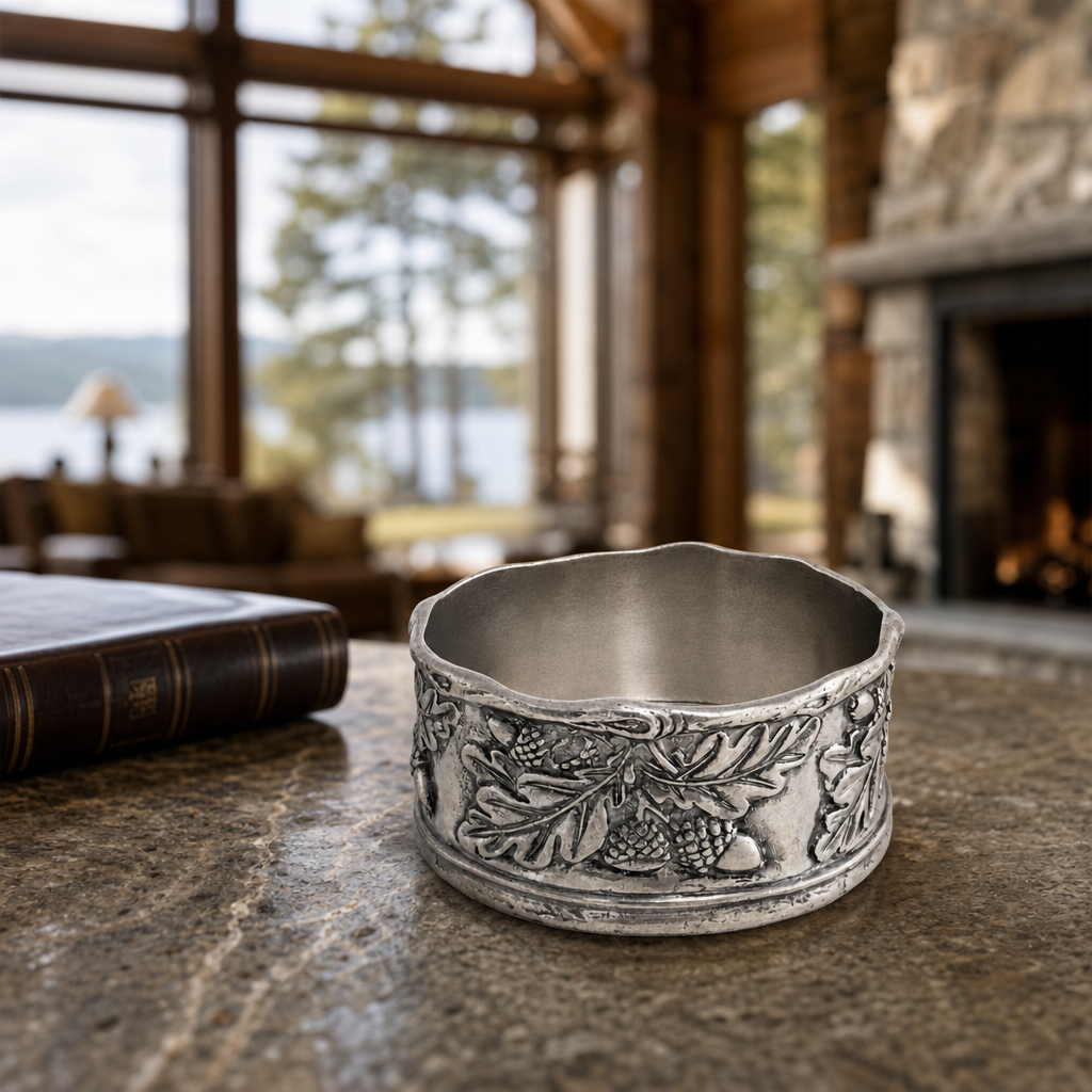 Acorn Oak & Leaf Pewter Wine Coaster