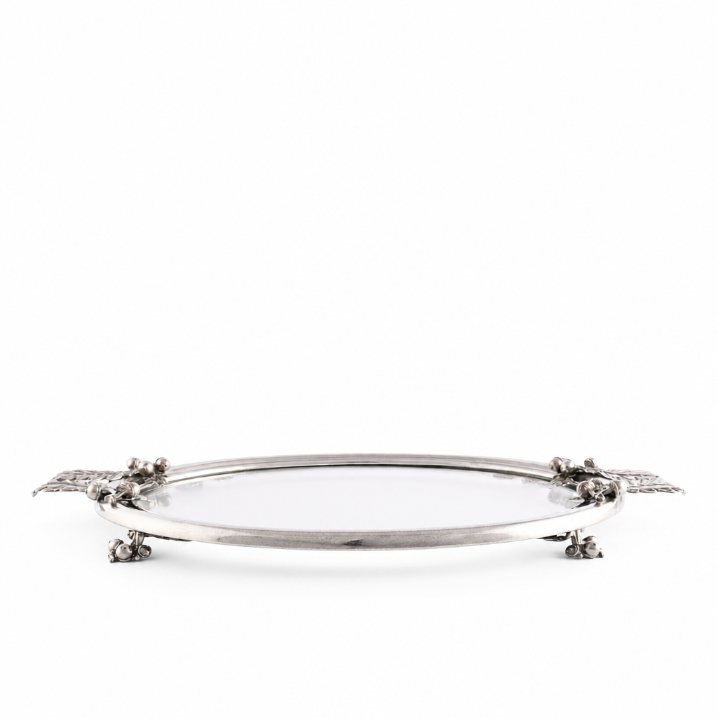 Acorn & Oak Leaf Oval Glass Tray