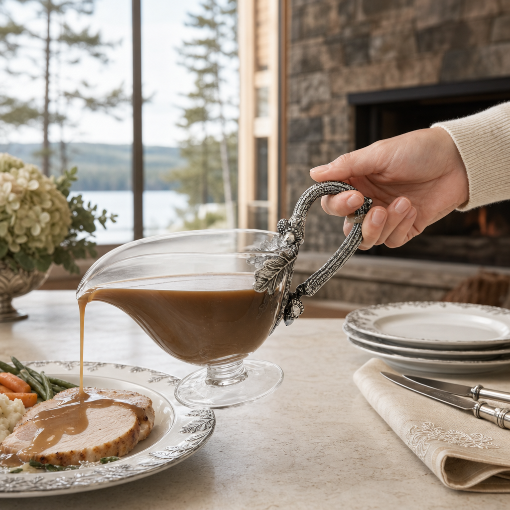 Acorn Forest Gravy Boat