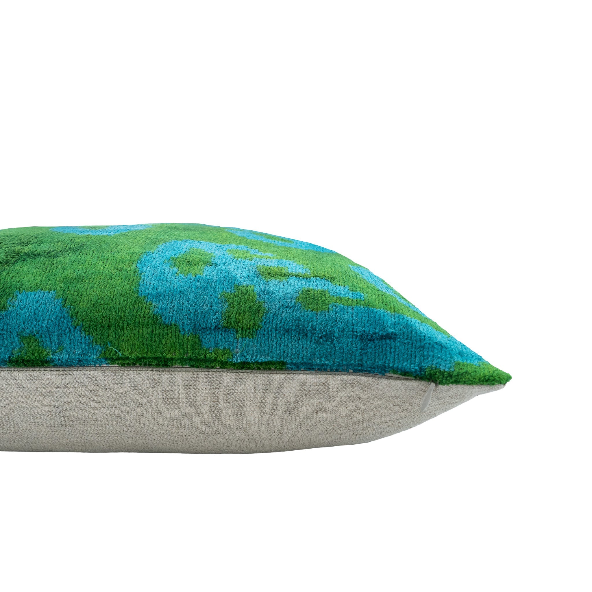 Lotus Silk Velvet Ikat Pillow, 20" X 20"