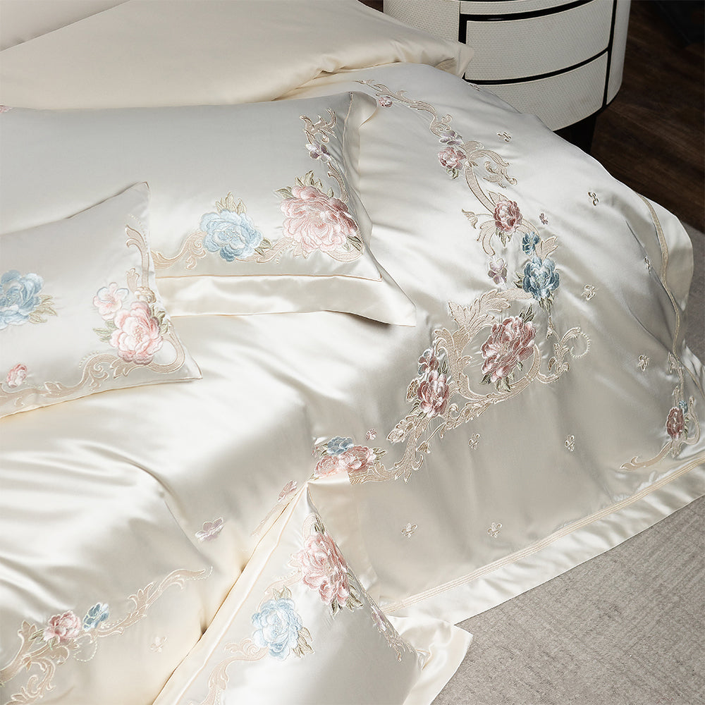 Luxury Royal 140s Cotton-Silk Embroidered Bedding Set