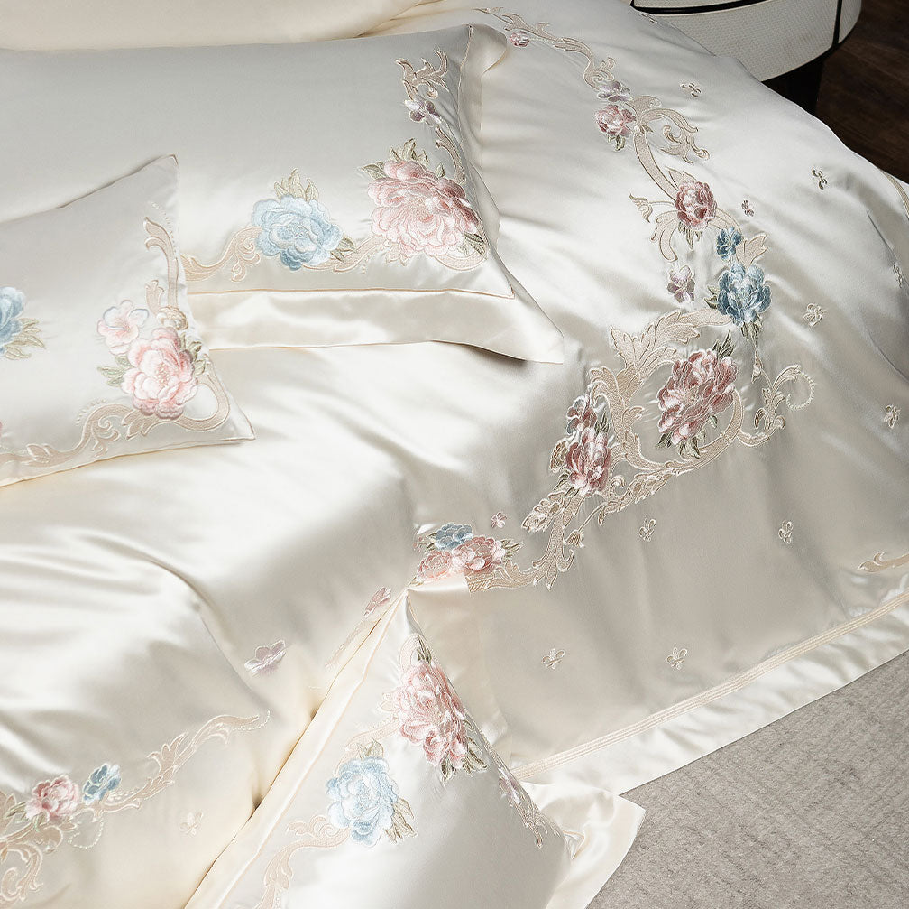 Luxury Royal 140s Cotton-Silk Embroidered Bedding Set