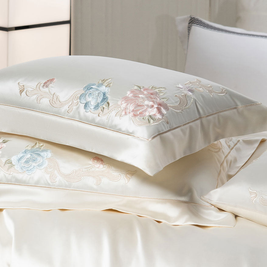 Luxury Royal 140s Cotton-Silk Embroidered Bedding Set