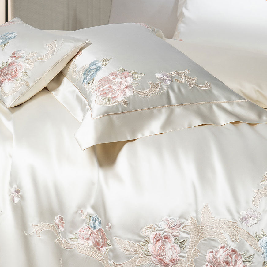 Luxury Royal 140s Cotton-Silk Embroidered Bedding Set