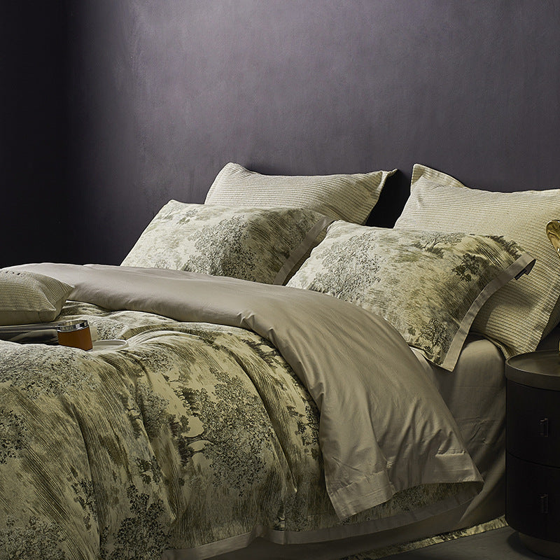 Luxury Vintage Style 160TC Long-Staple Cotton Bedding Set