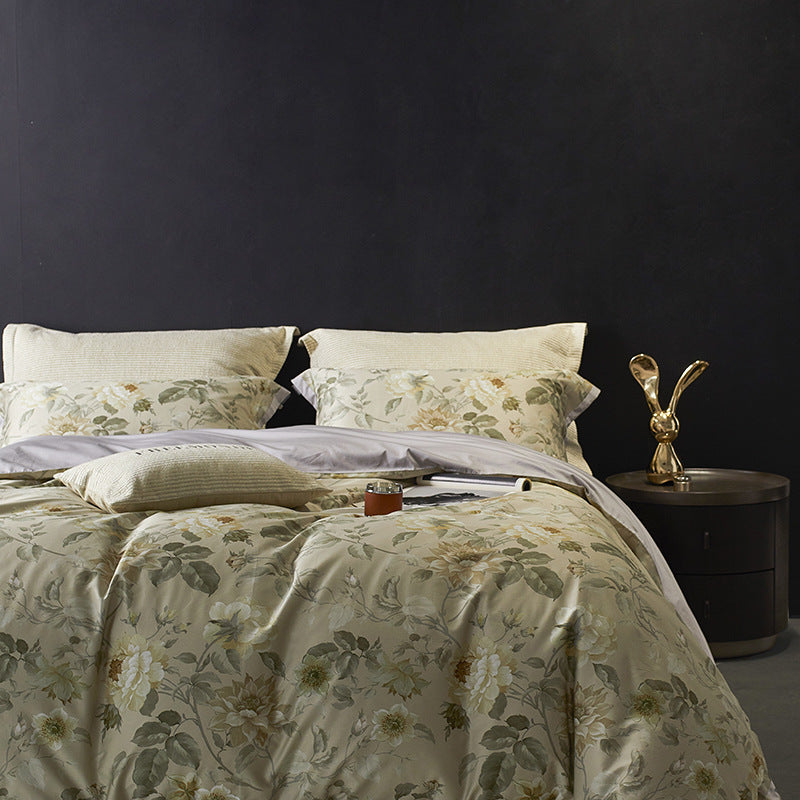 Luxury Vintage Style 160TC Long-Staple Cotton Bedding Set