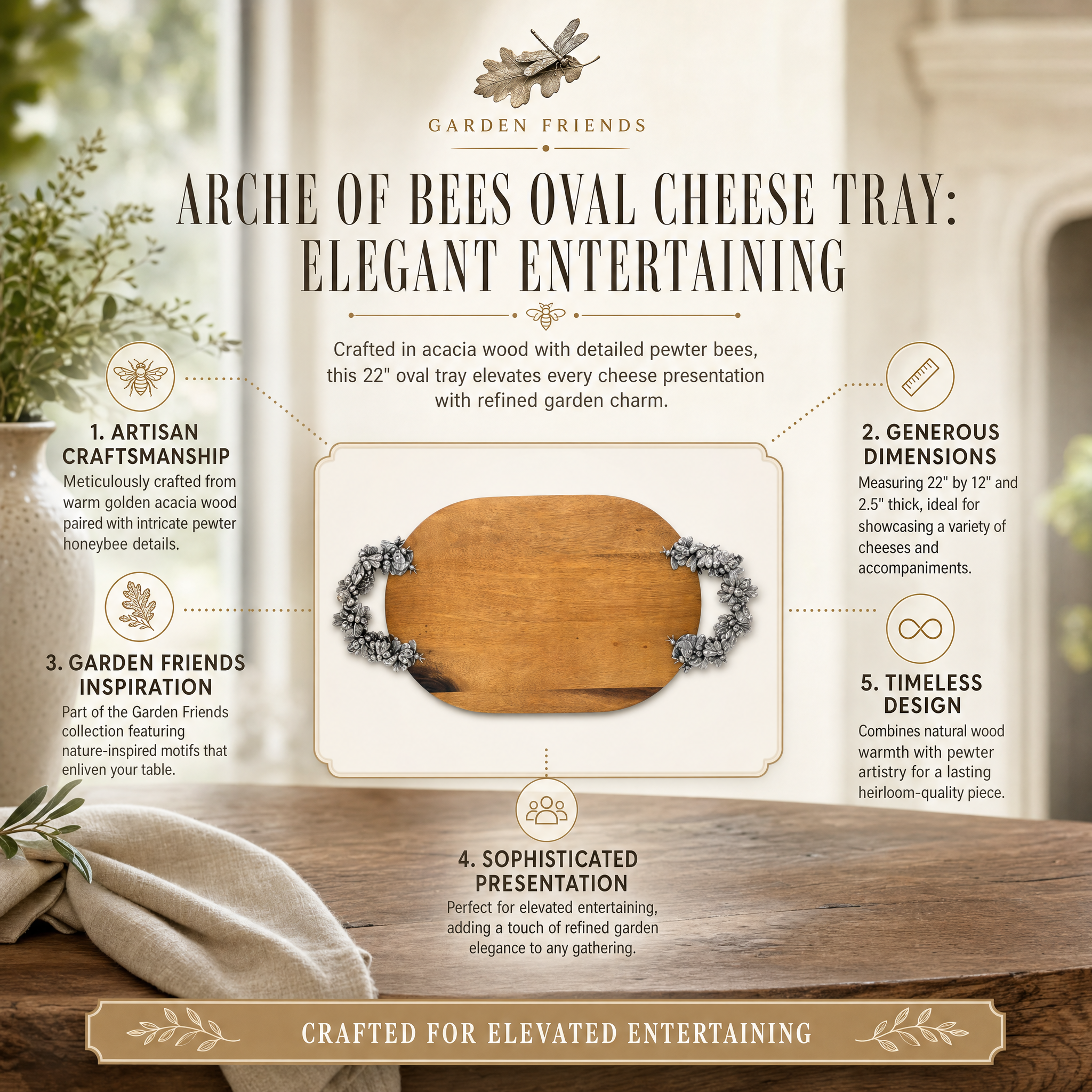Arche of Bee Oval Cheese Tray