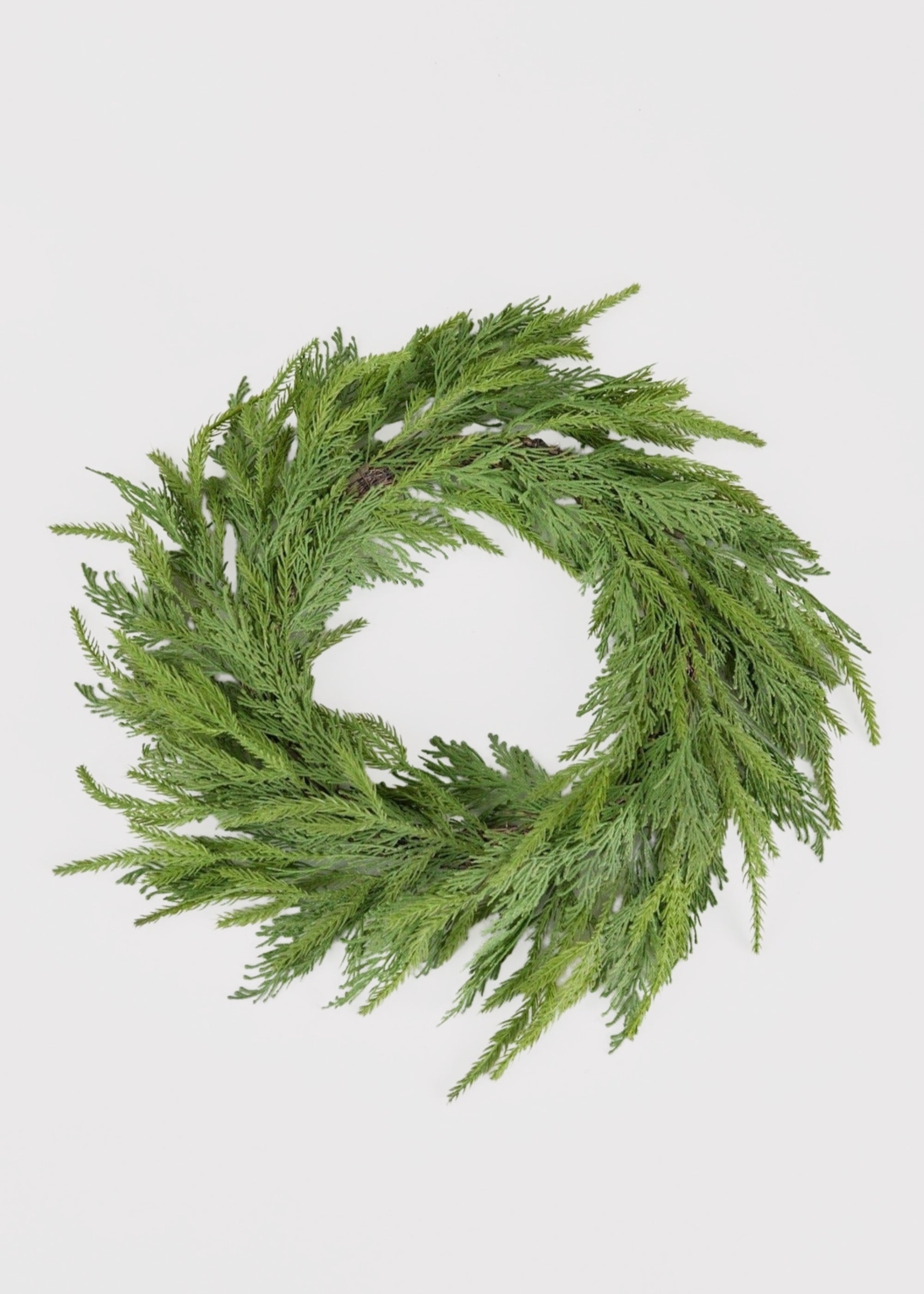 UV Treated Faux Indoor/Covered Outdoor Cedar Wreath - 24"