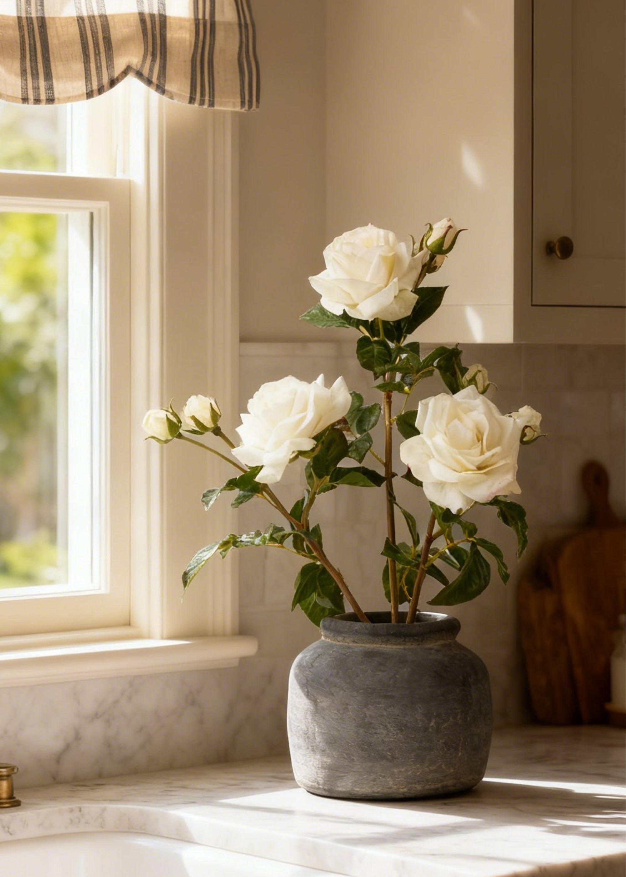 SAVE - Cream White Real Touch Juliet English Rose - 22"