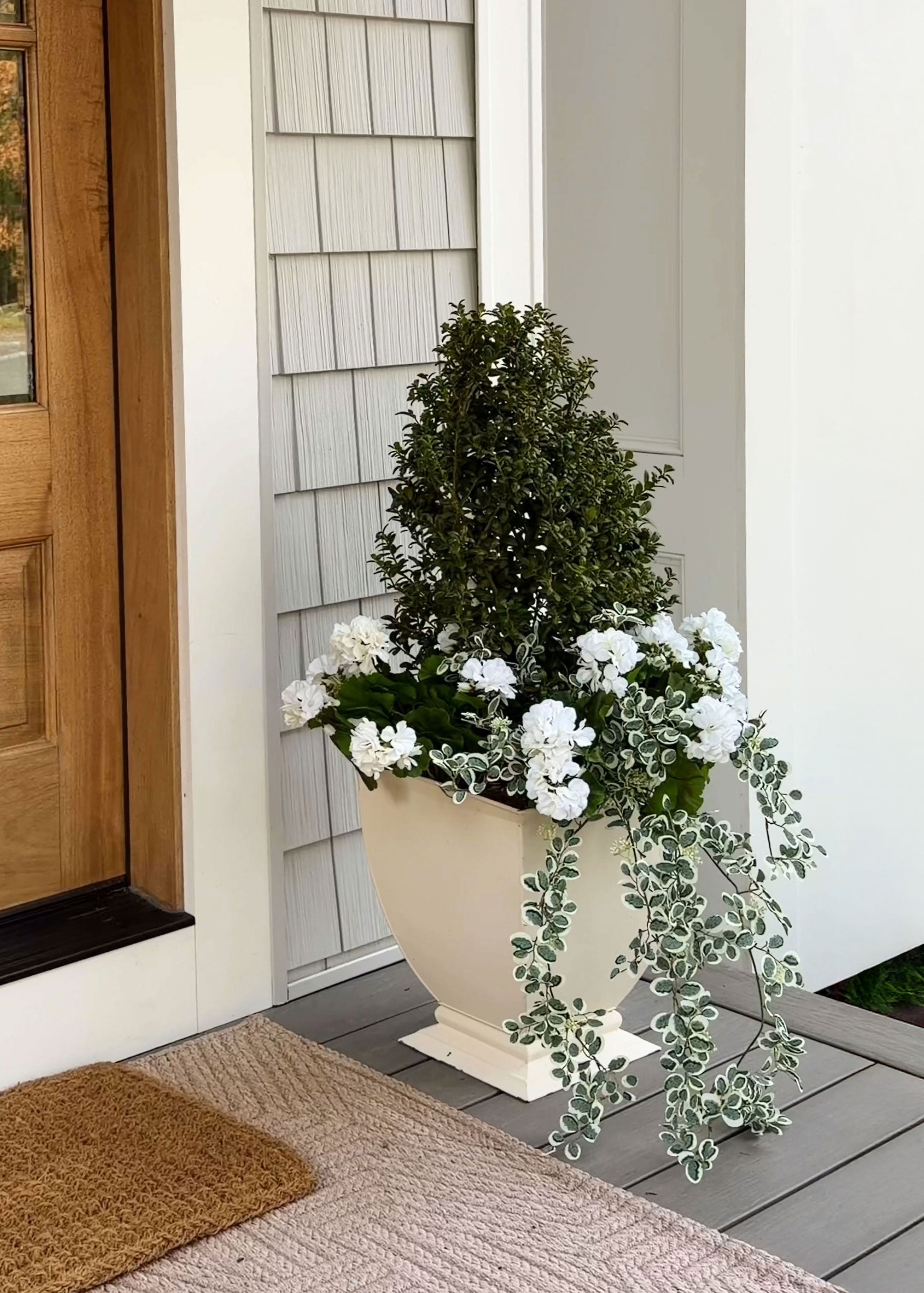 Fake Button Leaf Hanging Plant - 35"